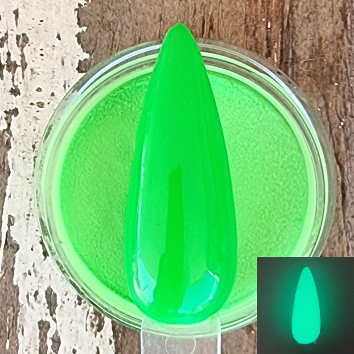 Pot and Swatch of Green Lantern Dip Powder