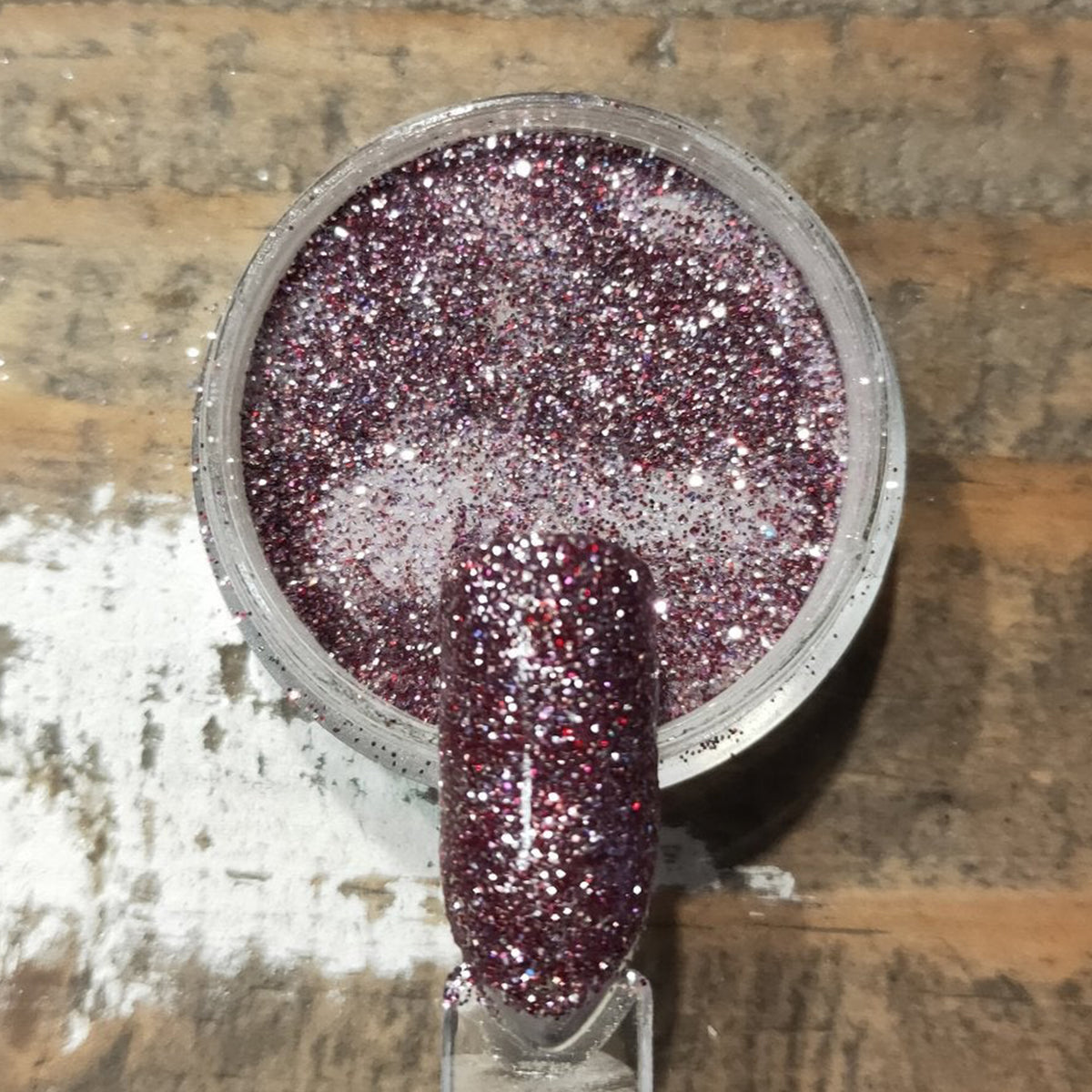 Pot and Swatch of Morganite Dip Powder