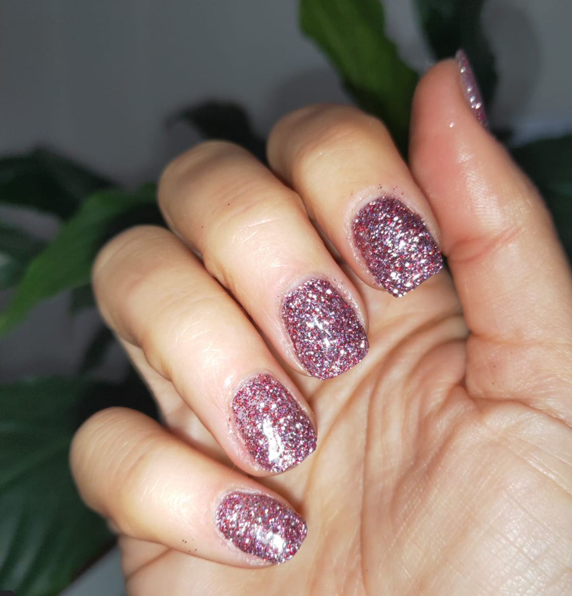 Morganite Dip Powder on nails